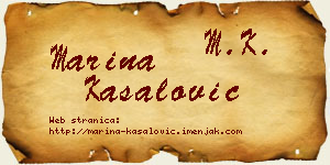 Marina Kasalović vizit kartica